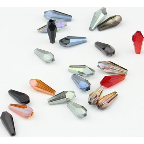 High quality 6*15mm Waterdrop Faceted Austrian crystal beads Teardrop glass beads for jewelry making bracelet free shipping