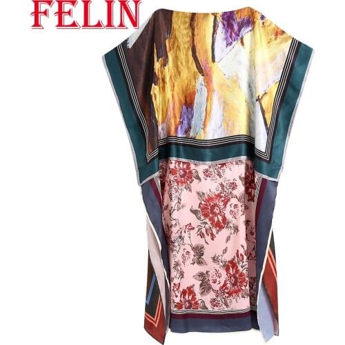 Za 2021 Vintage Graffiti Oversized Long Dress Women Fashion Autumn O Neck Batwing Sleeve Kimono Dress Elegant Vestidos