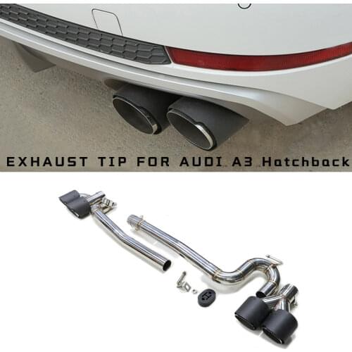 A set of stainless steel car modified exhaust muffler tip pipe throat muffler tail fit for Audi A3 A4 upgrade S3 S4