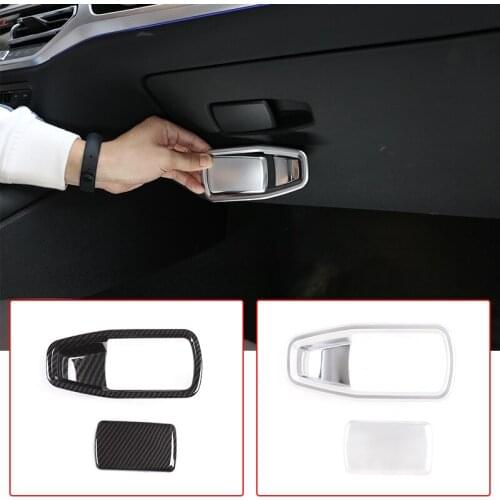 2 Pcs ABS Chrome Car Styling Interior Co-pilot Glove Box Handle Cover Decorative Trim For BMW 3 Series 2020 G20 G28 Accessories