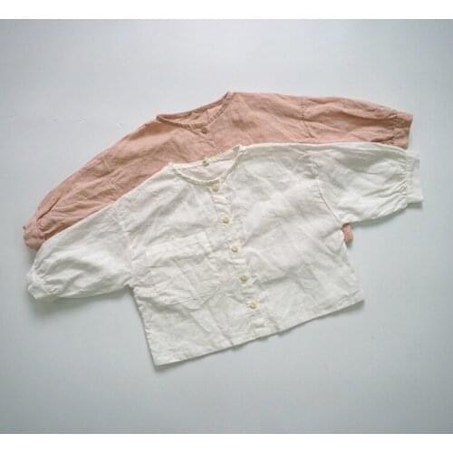 2020 Spring Summer Children Sun-protective Coats Korean Style Linen Cotton Loose Cardigan Toddlers Kids Thin Jackets