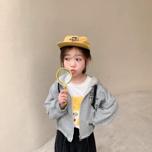 2021 Spring New Korean Style Boys and Girls Cott Casual Jacket Cardigan Childrens Hooded Sweatshirt Coats Baby Outwear 2-8 Year