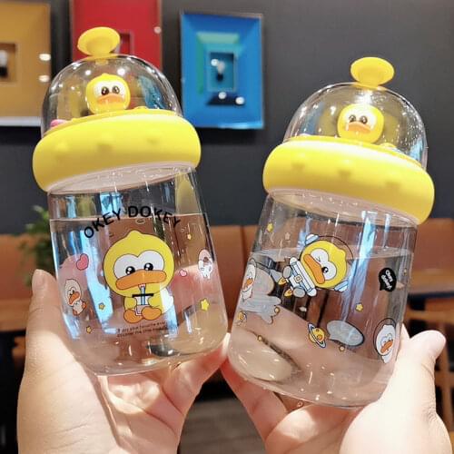 320ml Little Duck Plastic Portable Water Bottles for Drinking Cartoon Tea Mug Deer Outdoor Sport Camping Supplies Coffee Mug