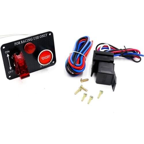 50% HOT SALES Racing Car Toggle Ignition Switch Panel Engine Start Push Button with Red LED