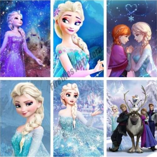 Full Square Round 5D DIY Diamond Painting Disney Frozen Sisters Diamond Embroidery Cross Stitch Kits Mosaic Room Decor Gift