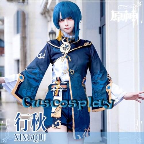 Anime Genshin Impact XingQiu Cosplay Costume Original Ver. Battle Uniform Gorgeous Outfit Game Suits for Halloween Party Event