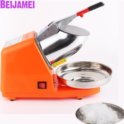 BEIJAMEI 2020 Electric Ice crusher shaver household snow cone ice block making machine commercial ice sand maker