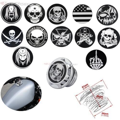 Motorcycle Skull Fuel Gas Tank Decorative Oil Cap Fit for Harley Davidson Sportster XL 1200 883 X48 Dyna Softail Touring FLHR