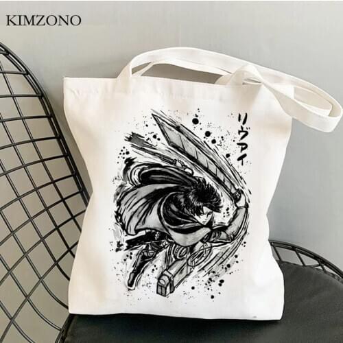 Attack on Titan shopping bag jute bag recycle bag bolso tote bolsa shopper bag string reusable sacola grab