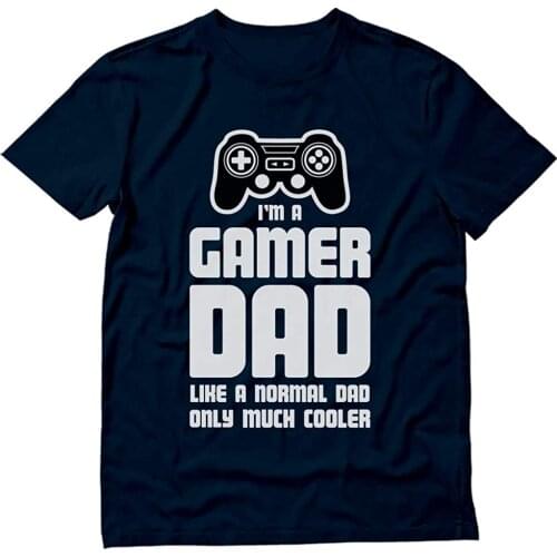 Gamer Dad Shirt Gift for Father Cool Dads Gaming Men T-Shirt Short Casual 100% COTTON O-Neck T Shirt
