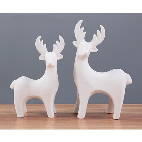 European Style Ceramic Lover Deer Decoration Cartoon Ornaments Souvenirs Birthday Gifts Home Decor