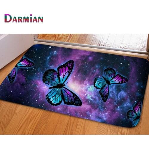 DARMIAN Starry Sky Printed Carpets Butterfly Design Bedroom Floor Mats Fur Living Room Mats Home Kitchen Decor Entrance Mat Rugs