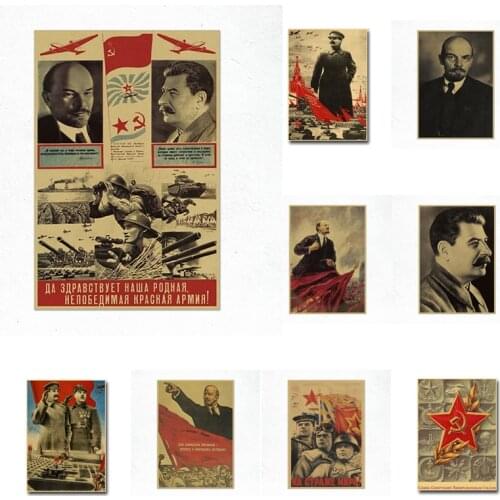 Buy 3 Get 4 Classic CCCP Lenin Stalin The Soviet Union Poster Vintage Painting Bar Wall Art Retro Kraft Paper Posters Wall