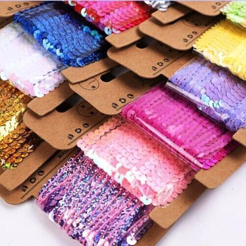 New Hot 5MM DIY Colorful Sequin Strip Ribbon For Costume Gift Bag Accessories 5yards