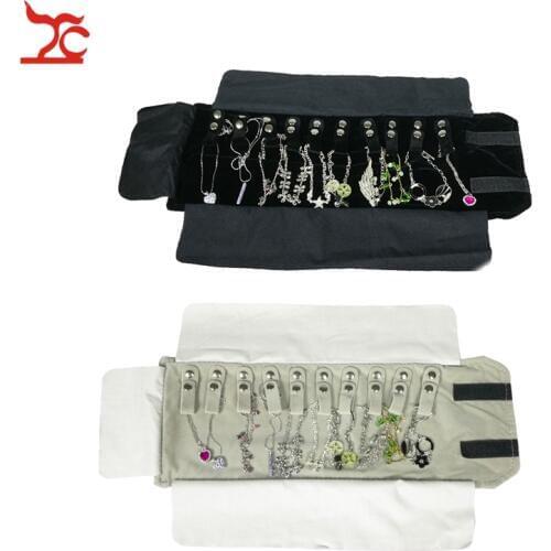 Mini Size Velvet Jewelry Display Storage Pouch Foldable Necklace Pendant Bracelet Jewelry Organizer Travel Roll Bag 12*16cm