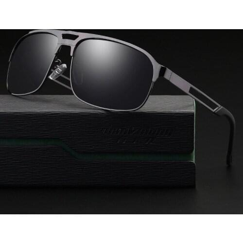 New Mens Thin Stainless Steel Polarizing Sunglasses Square Full Frame Mens Sun Glasses Polarized Prescription Glasses Frame