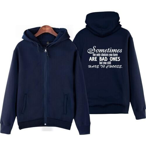 Man Boy Coat Full Zip Hoodie Doctor Who Sometimes The Only Choices You Have Are Bad Fleece Hooded Jacket Autumn Winter ZIIART