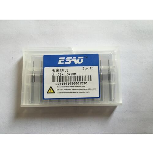 10pcs 1.0mm 1/8" Shank Tungsten Carbide cutter Rotary Burr Set CNC Engraving Bit