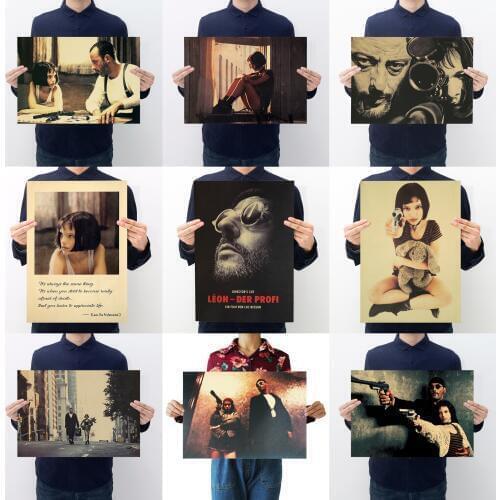 Wall Stickers LEON The Professional Vintage Movie Poster Retro Poster Wall Decoracion Pared Home Decor Decoration