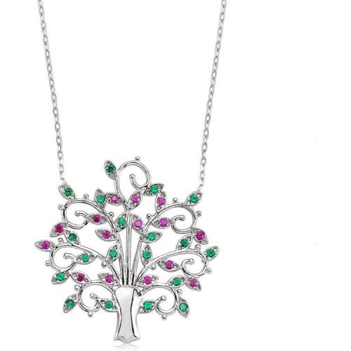 Real Silver 925 Jewelry Silver Life Tree Women 'S Necklace
