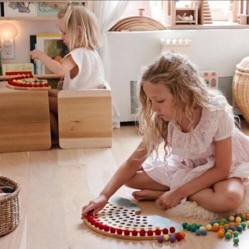 New rainbow building block small particle assembly puzzle toys exercise babys grasp and balance ability Learning Education toy