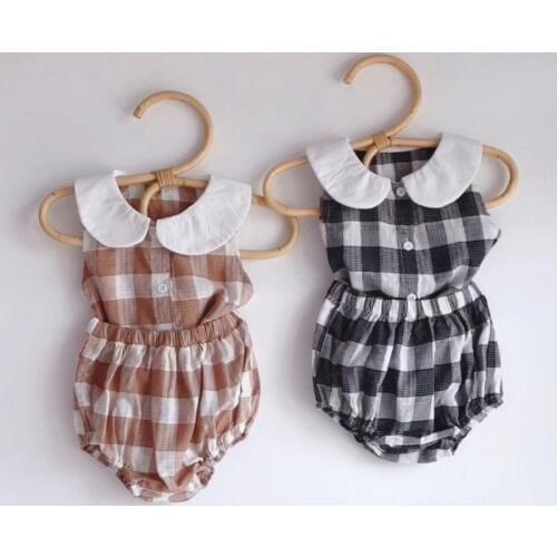 New 2020 Summer Baby Clothing Set Paid Vest Tops and Bloomers 2pcs 0-3Yrs Baby Girls Clothes
