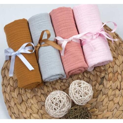 Newborn Boy Girl Baby Swaddle Blanket Double Layer Antiperspirant Muslin Fabric 50x70 cm Babies Shoulder Cloth Blanket Models