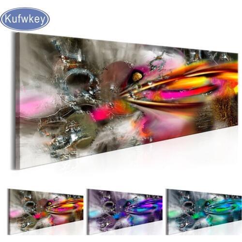 Full drill square 5D DIY Diamond Painting Abstract Colored lines Diamond Embroidery Mosaic Rhinestones Large Size wall decoratio