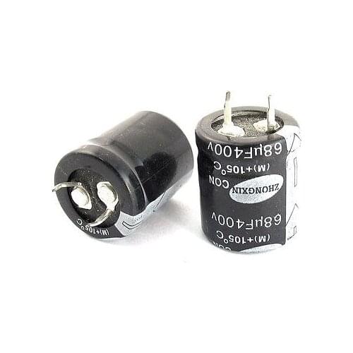 Snap in Type Terminal Radial Aluminum Electrolytic Capacitor 400V 68uF 2 Pcs