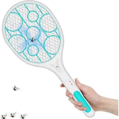 Insect Racket Killer With UV Lamp 3600V Electric Flying Mosquito Bug Zapper Swatter Tennis Racket Rechargeable Insect Fly Racket