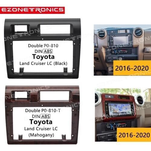2-1Din Car DVD Frame Audio Fitting Adaptor Dash Trim Kits Facia Panel 9inch For Toyota LandCruiser 16-20 Double Din Radio Player
