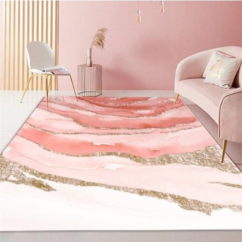Nordic Pink Floor Rug For Girl Room Decoration Non-slip Sofa Mat Living Room Princess Style Bedroom Carpet Cute Bedside Mat Kids