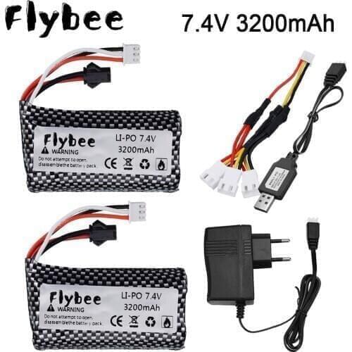 SM Plug ) 7.4V 3200mAh lipo Battery for Syma S033g Q1 TK H101 YDI U12A 7.4V 18650 Battery Rc Toys Boats Cars Tanks Drone Parts