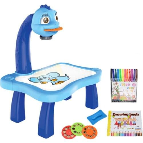 Led Projector Drawing Table Toys Kids Painting Board Desk With Light Music Projector Painting Educational Learning Children Gift