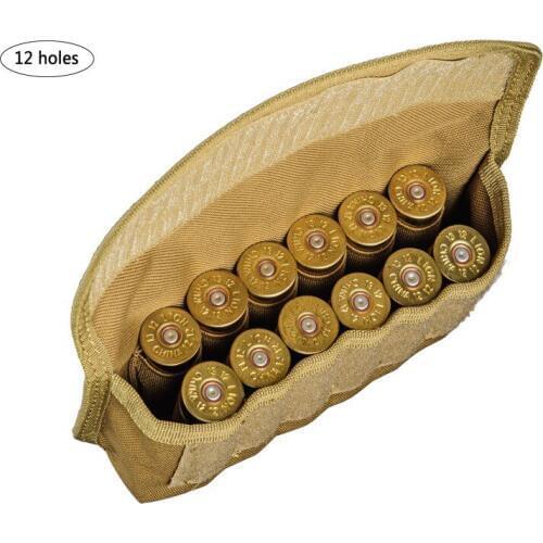 Airsoft Rifle Hunting Tactical Pouches 12 Rounds Shotshell Reload Holder Cartridges Stock Shell Holder Elastic Tactical Pouch