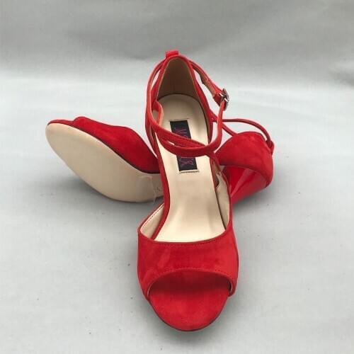 Classical Red Flamenco Dance Shoes Argentina Tango Shoes pratice shoes MST6291RS Leather Hard Sole 7.5cm 9cm heel available