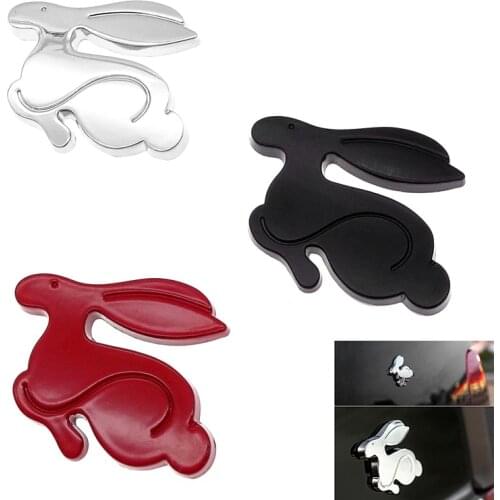 Universal Car Sticker Metal Running Rabbit Emblem Rear Trunk Badge Cartoons Car Styling Decal for VW Golf BMW Audi Chevrolet