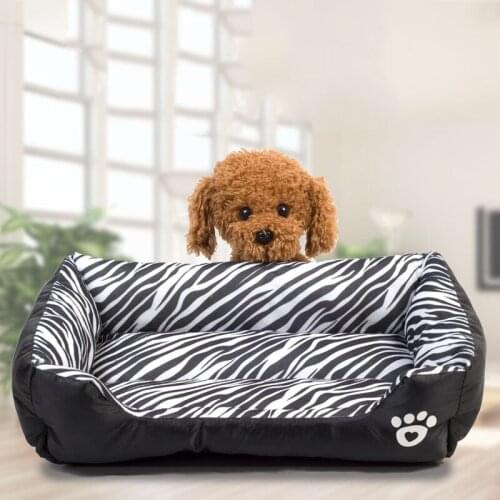 Cozy Zebra-Pattern Dog Sofa Mat Bed
