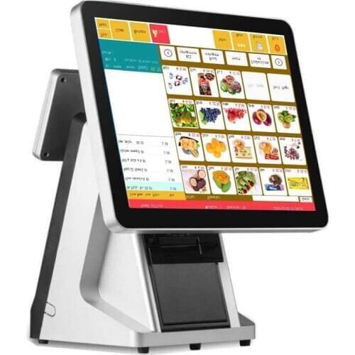 High quality POS system with 80mm printer POS system for retailers POS terminal Cash Registe VFD Point of Sale 15 '' touch
