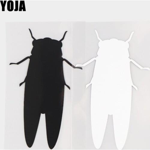YOJA 8×13CM Delicate Cicada Vinyl Decal Cartoon Animals Pattern Car Stickers Black/Silver 19C-0476