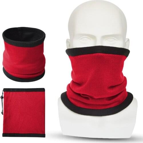 Winter Neck Gaiter Warmer Windproof Fleece Ski Mask Bandana Outdoor Fishing Hiking Scarf Single/Double Layers Headwear