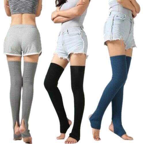 1 Pair Womens Legs Warmers Long Elastic Black Knitted Boot Socks Women Girl Professional Dancing Accessories