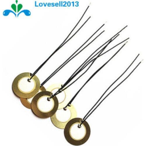 10PCS 18mm Piezo Elements Sounder Sensor Trigger Drum Disc + wire copper
