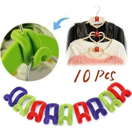 10 Pcs/lot Mini Flocking Hooks for Clothes Hanger Closet Organizer Travel Clothes Hanging Organizer Coat Hooks Space Saving