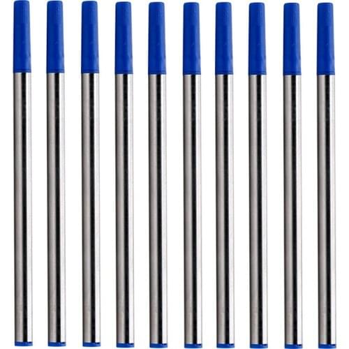 10Pcs High Quality Replaceable Ballpoint Pen Refill Blue Black Signature RollerBall Pen Refills Stationery Office Supplies