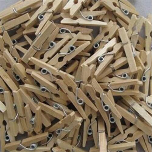 100Pcs 25/30/35/48mm Mini Wooden Natural Pegs Pack Of Small Favour Wedding Party Natural Clip