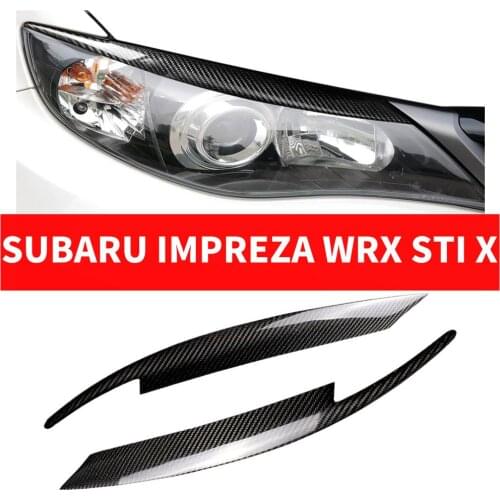 2PCS Car Styling Real Carbon Fiber Headlight Eyebrow Eyelids For Subaru Impreza WRX STI X 10th RGB Trim Cover Sticker 2008-2011