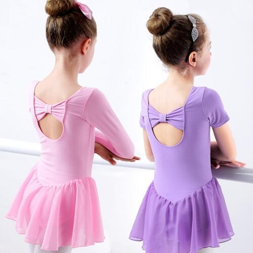 Girls Ballet Dress Gymnastics Leotard Long Sleeve Ballet Clothing Dance Wear With Chiffon Skirts Costumes Ballerina