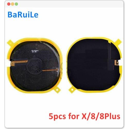 BaRuiLe 5pcs Wireless Charging Chip NFC Coil for iPhone 8 Plus X 8P Charger Panel Sticker Flex Cable WPC Pad Parts