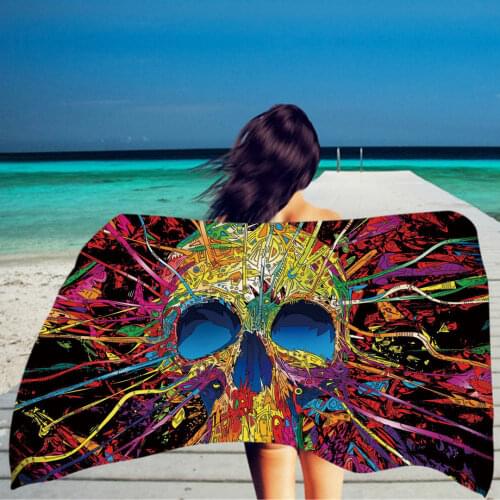 Sugar Skull No Sand Free Quick Dry Beach Towel Surf Poncho Microfiber Bath Towel Summer Swimming Xxl Beach Towel for Women